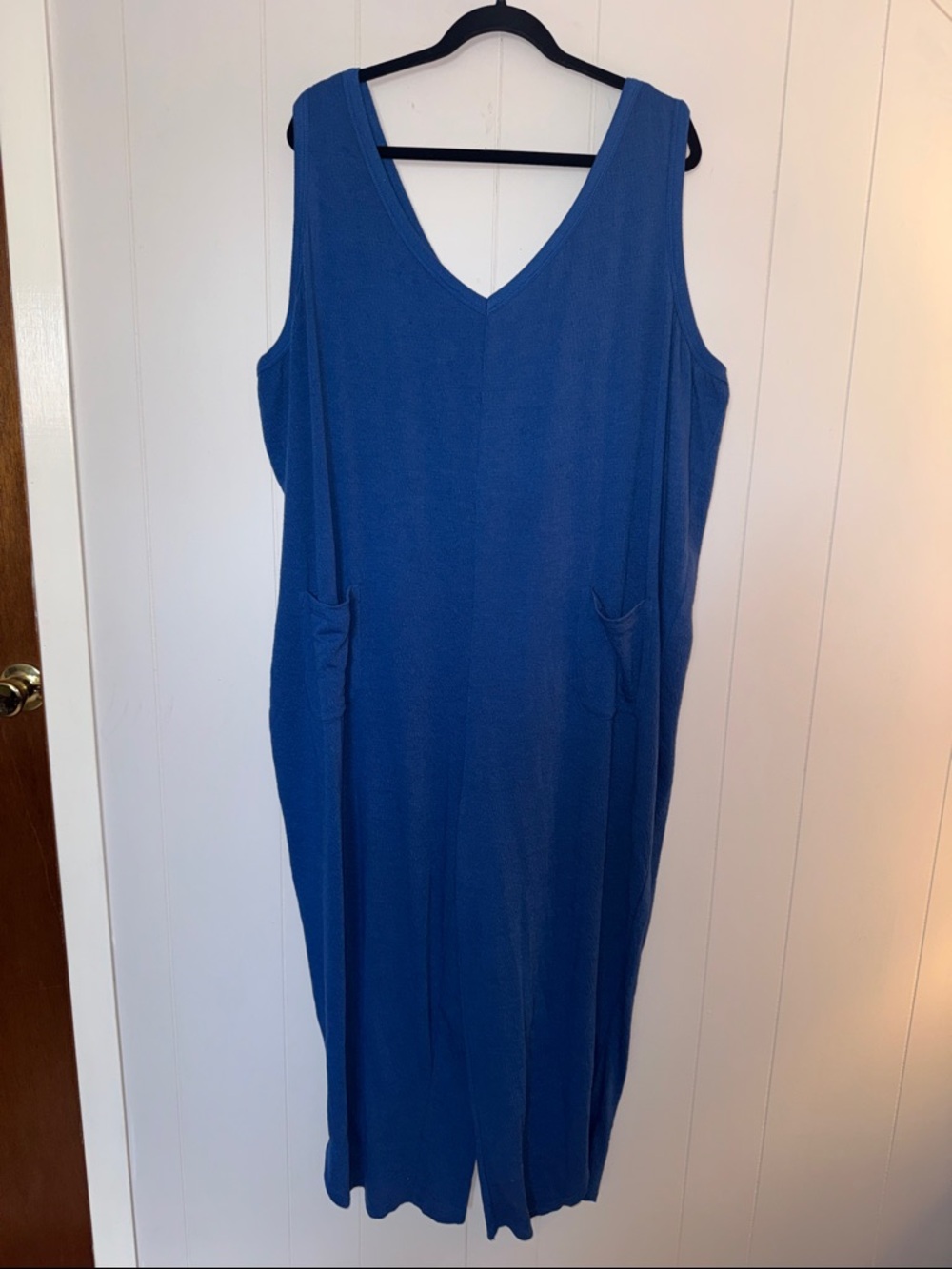 NWOT AnyBody Royal Blue Textured Sleeveless Jumpsuit Size 2XP